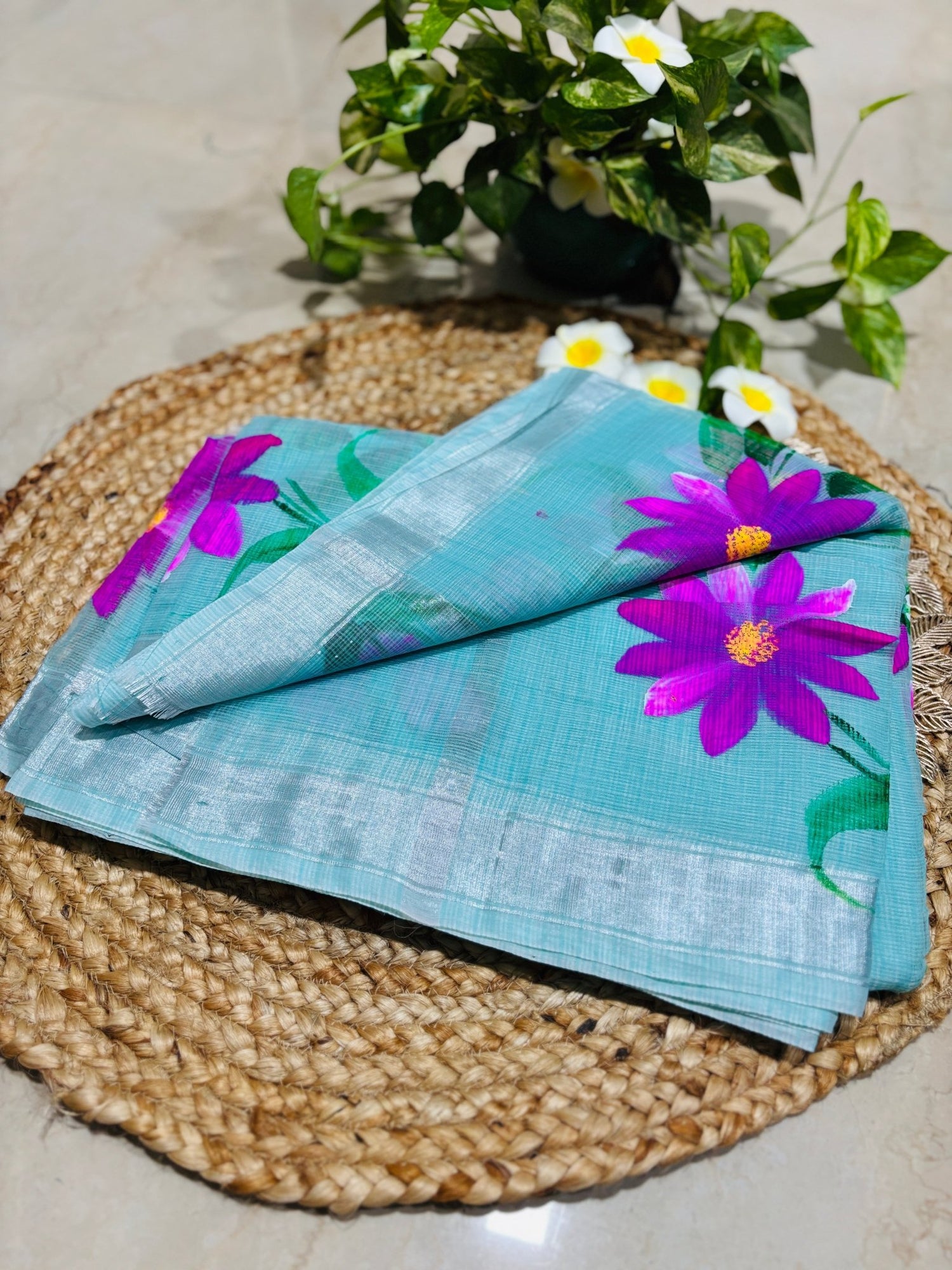 HOK1302 - Mandira - Kota Flower - Green - House of Kateelam