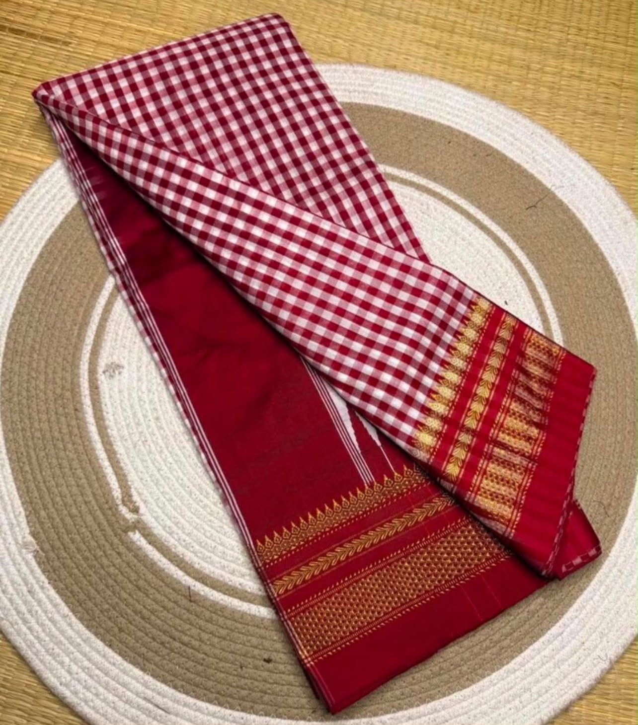 HOK133-01- Tathya- Maroon - House of Kateelam