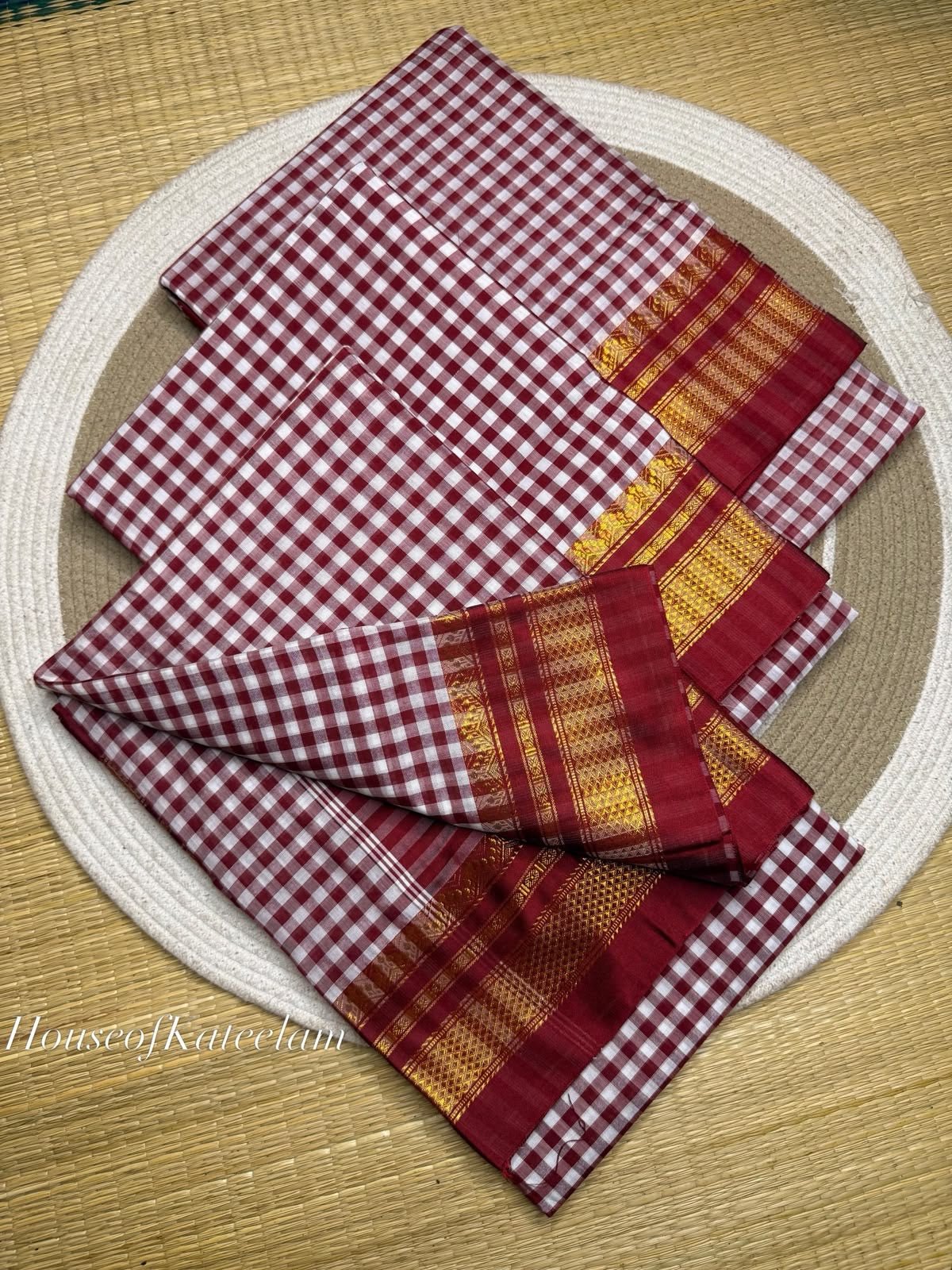 HOK133-01- Tathya- Maroon - House of Kateelam