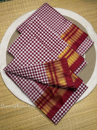 HOK133-01- Tathya- Maroon - House of Kateelam
