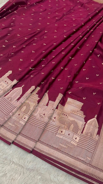 HOK139-01- Banaras Ghat- Maroon - House of Kateelam