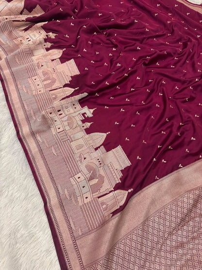 HOK139-01- Banaras Ghat- Maroon - House of Kateelam