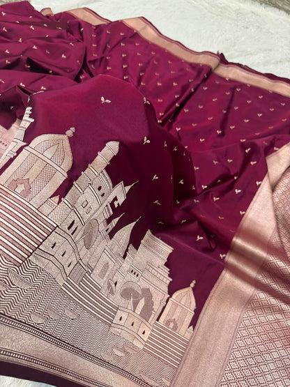 HOK139-01- Banaras Ghat- Maroon - House of Kateelam