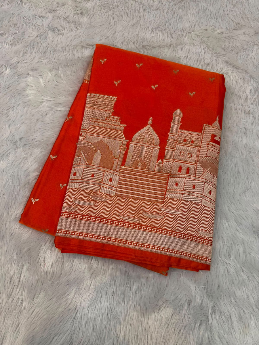 HOK139-02- Banaras Ghat- Orange