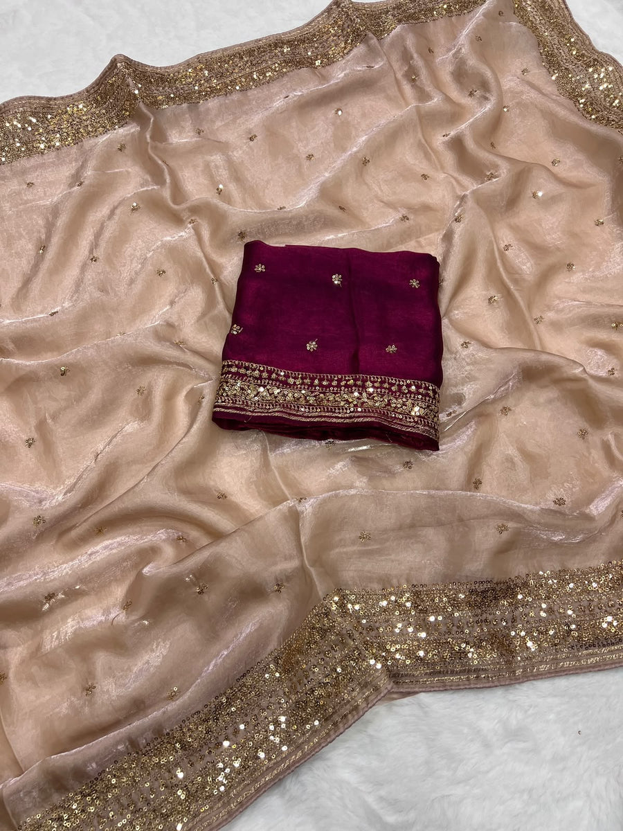 HOK148-06- Sahitya- Beige & Red