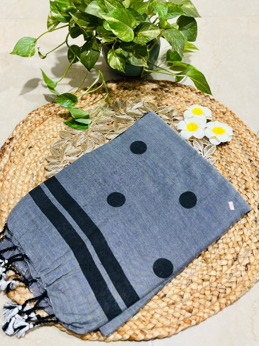 HOK1509- Bindiya- Polka Mul- Grey