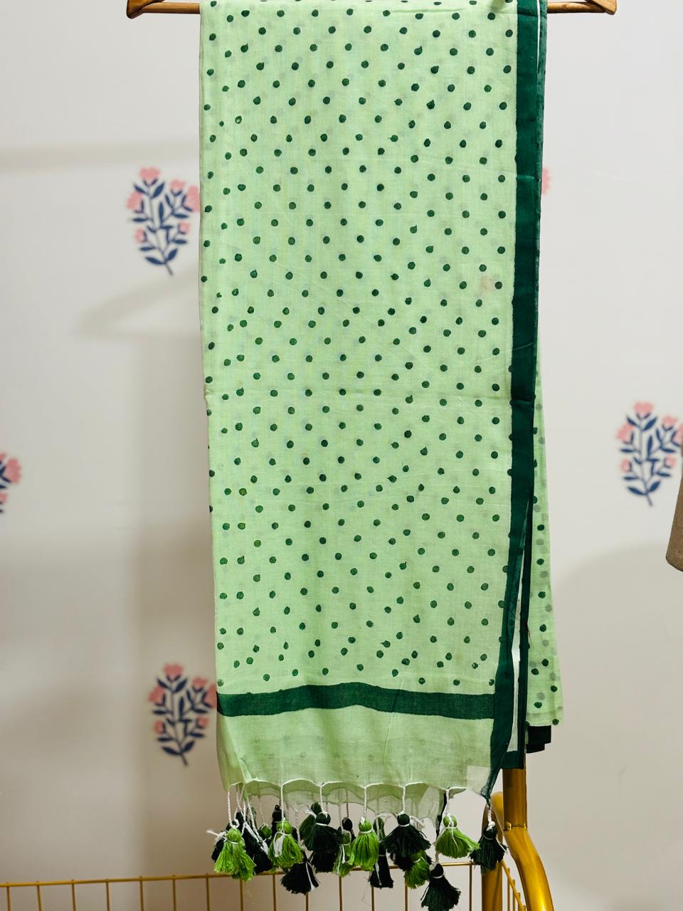 HOK2403 - Chandini - Green Polka - House of Kateelam
