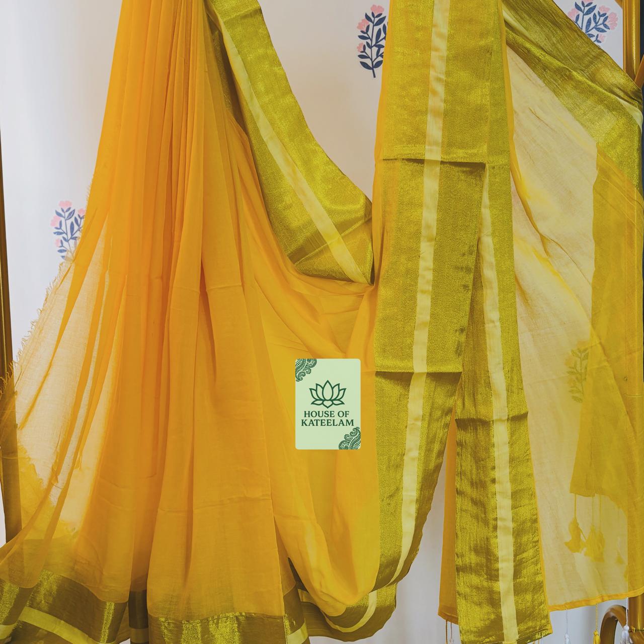 HOK2712 - Onam Kasavu - Yellow Gold - House of Kateelam