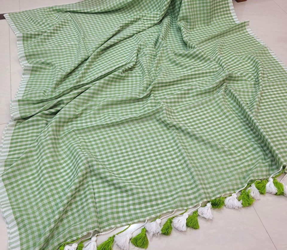 HOK2805 - Gamcha - Light Green Checks - House of Kateelam