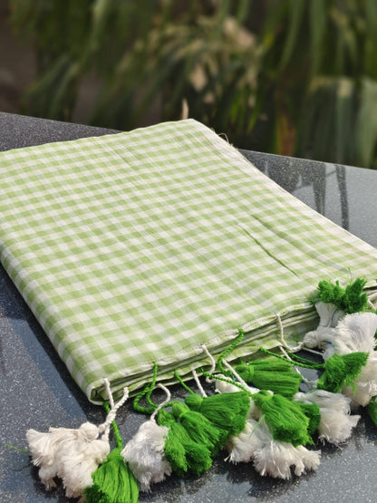 HOK2805 - Gamcha - Light Green Checks - House of Kateelam