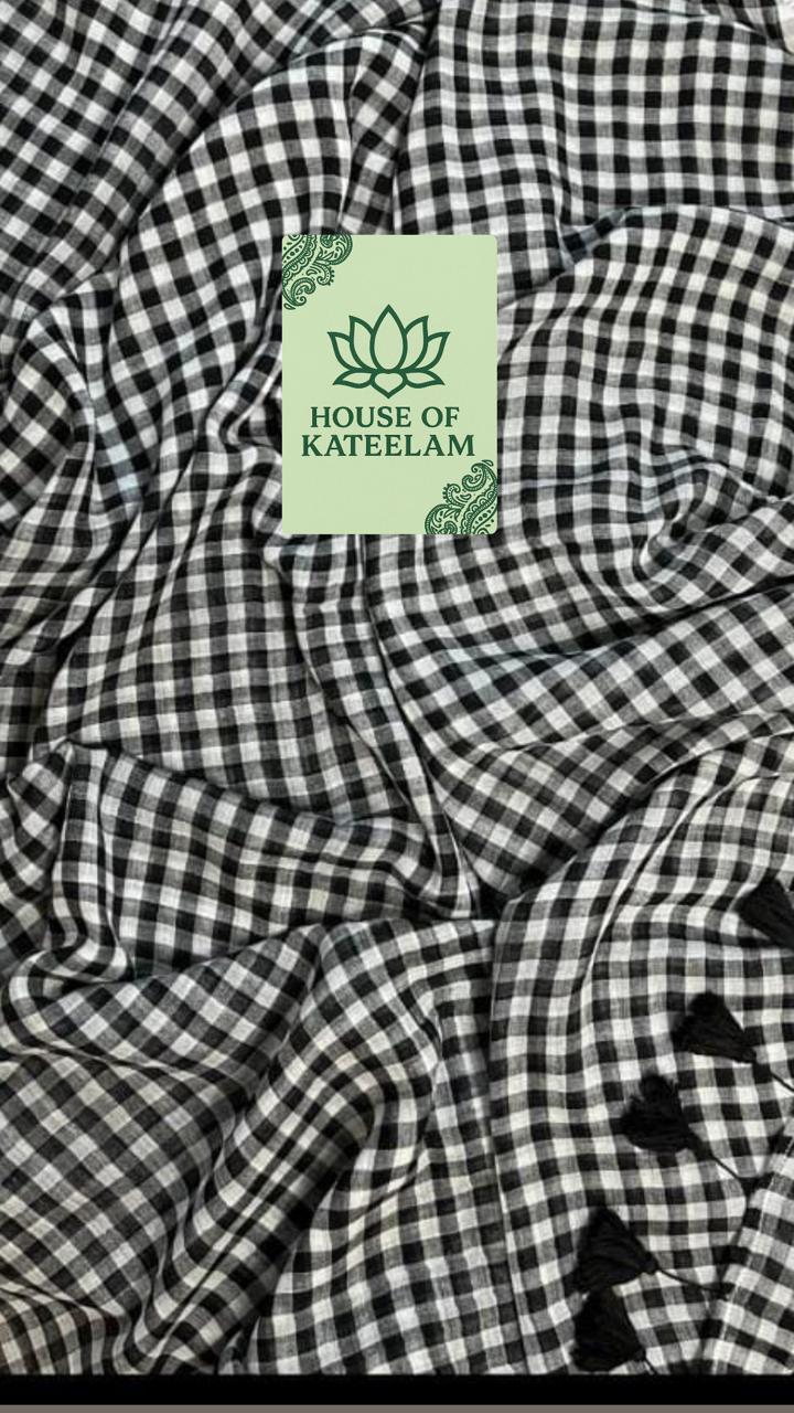 HOK2813 - Gamcha - Black & White Checks - House of Kateelam