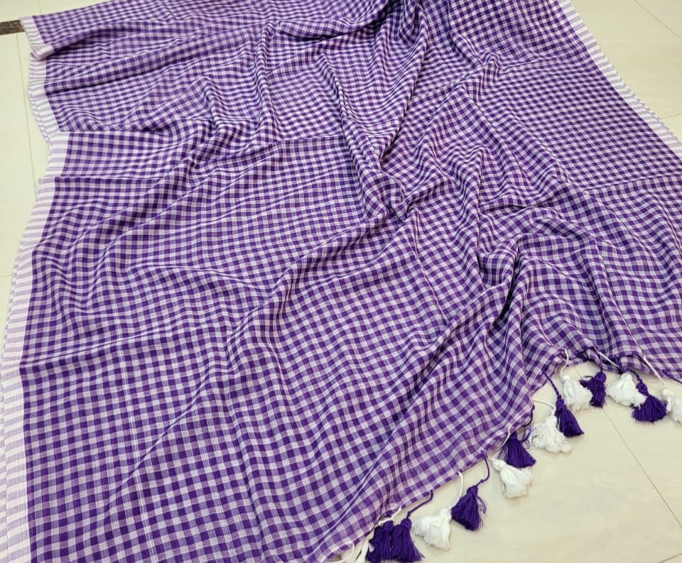HOK2819 - Gamcha - Purple Checks - House of Kateelam