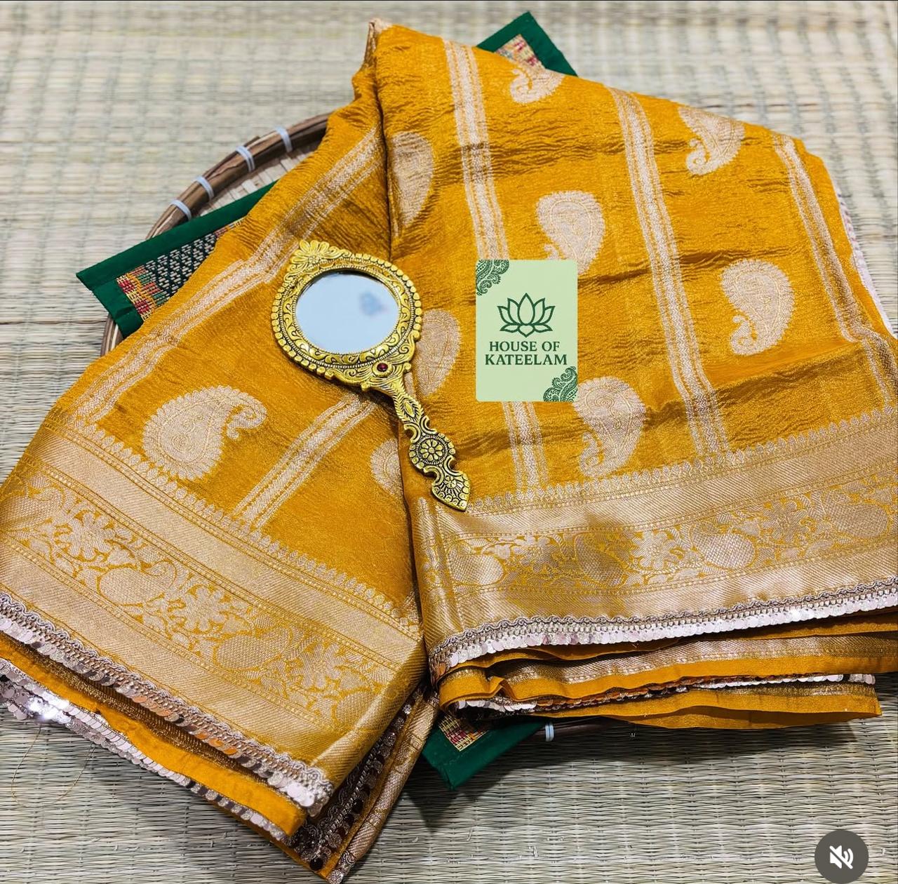 HOK3202 - Divya - Mustard Yellow - House of Kateelam