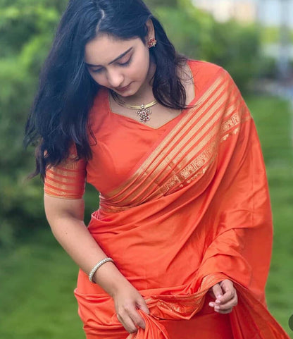 HOK3403 - Rajeshwari - Orange - House of Kateelam