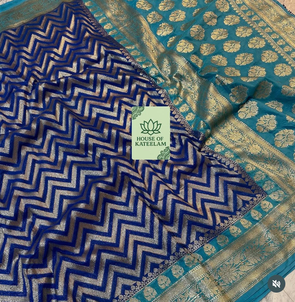 HOK4003 - Shubhra - Royal Blue & Light Blue - House of Kateelam