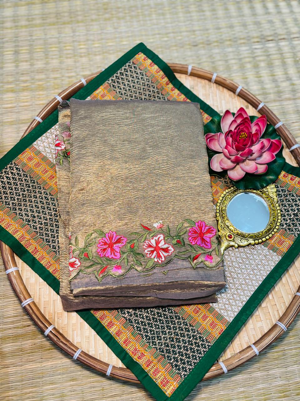 HOK4303 - Radhika - Copper Crush Tissue - House of Kateelam