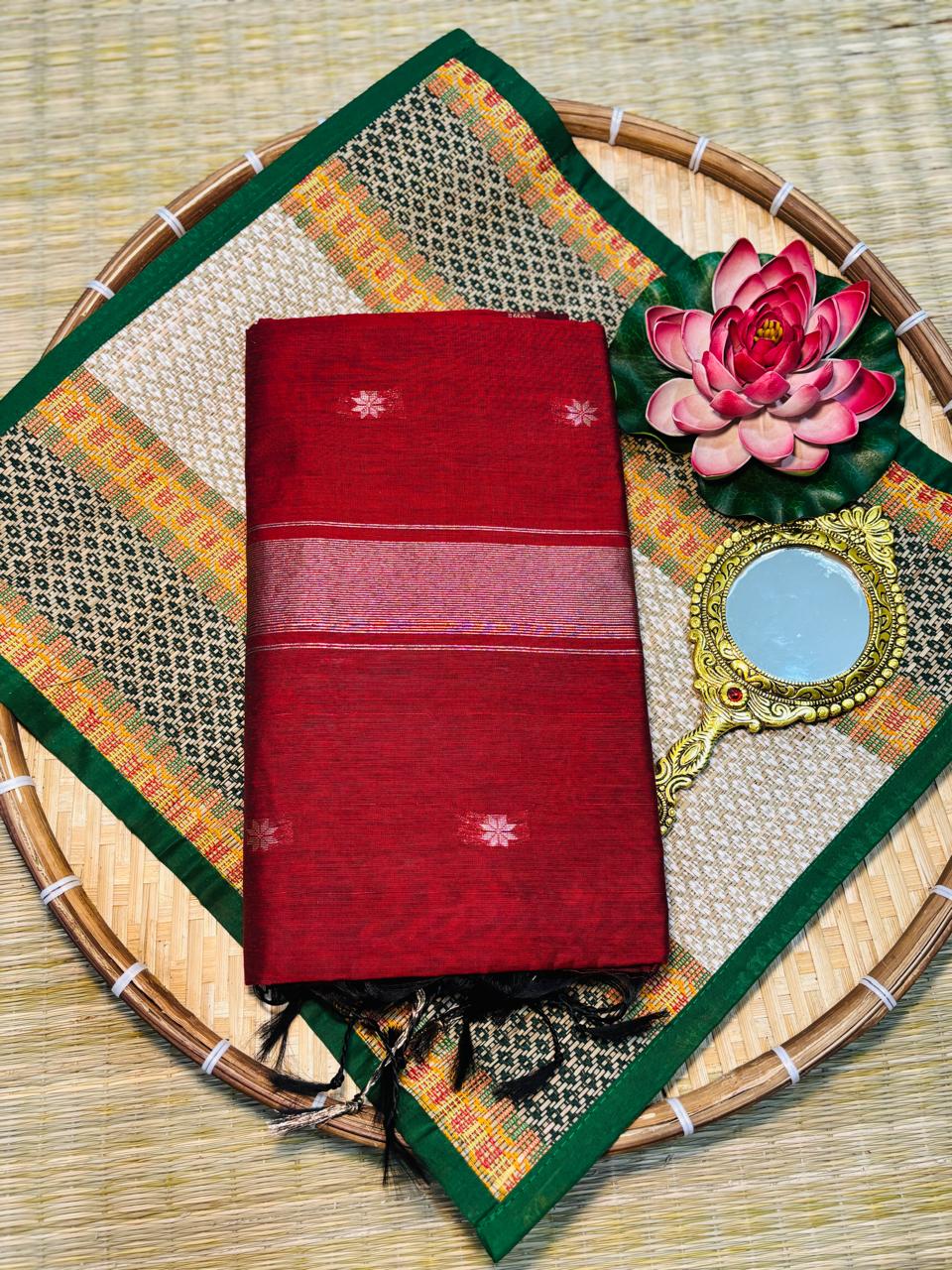 HOK4409 - Maheshwari - Maroon - House of Kateelam