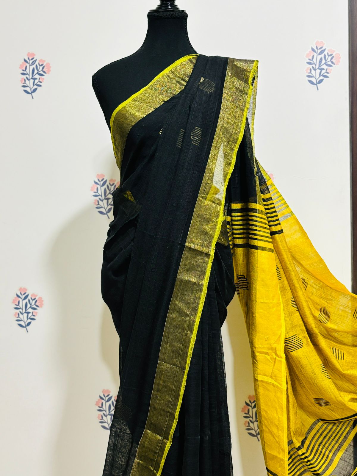 HOK4902 - Dipali - Black & Yellow - House of Kateelam