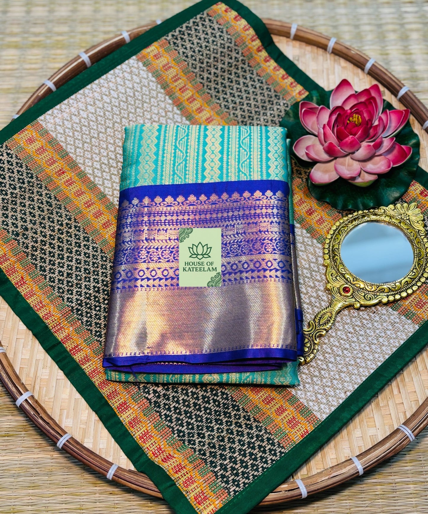 HOK5006 - Kalyani - Green & Purple - House of Kateelam