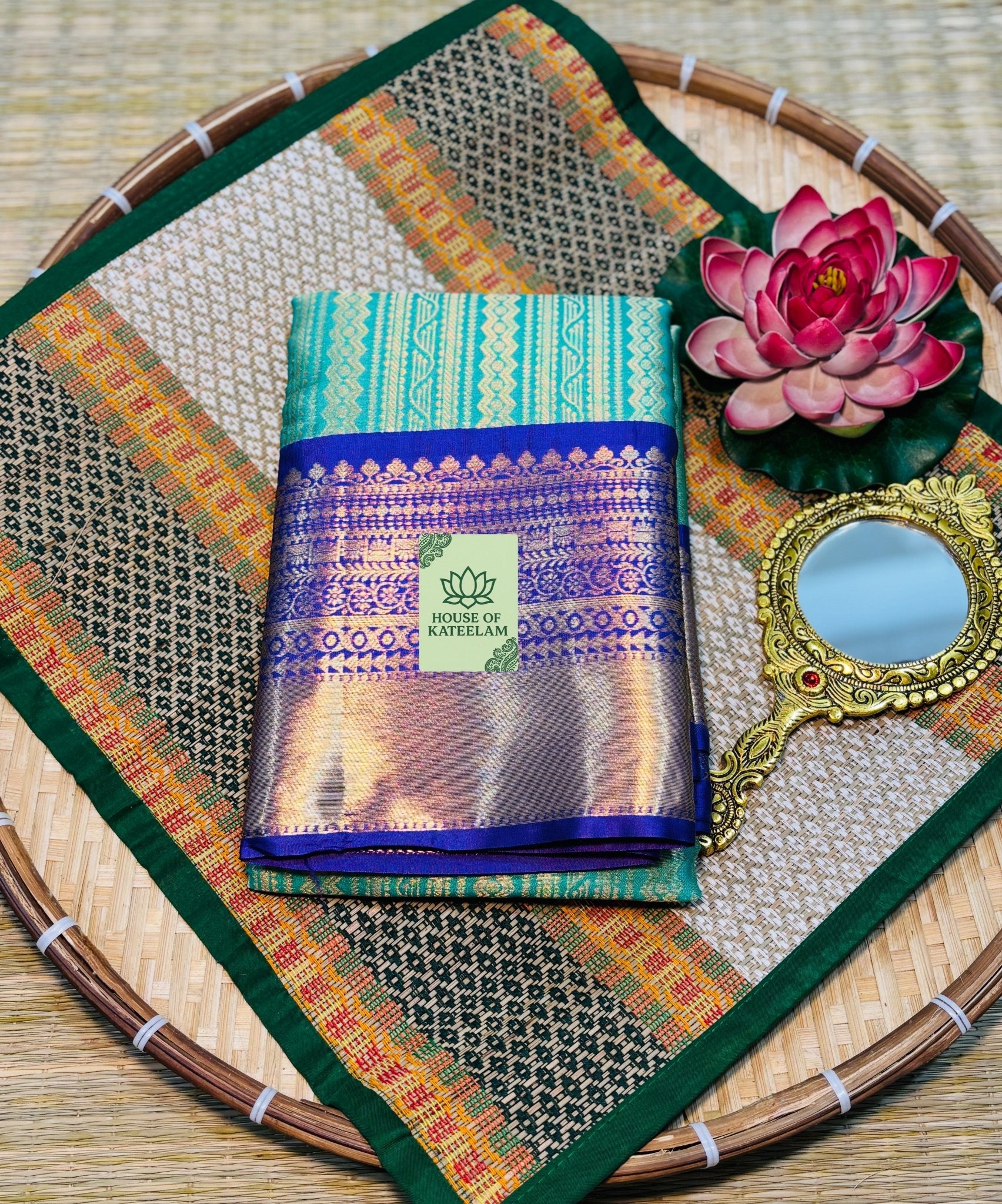 HOK5006 - Kalyani - Green & Purple - House of Kateelam