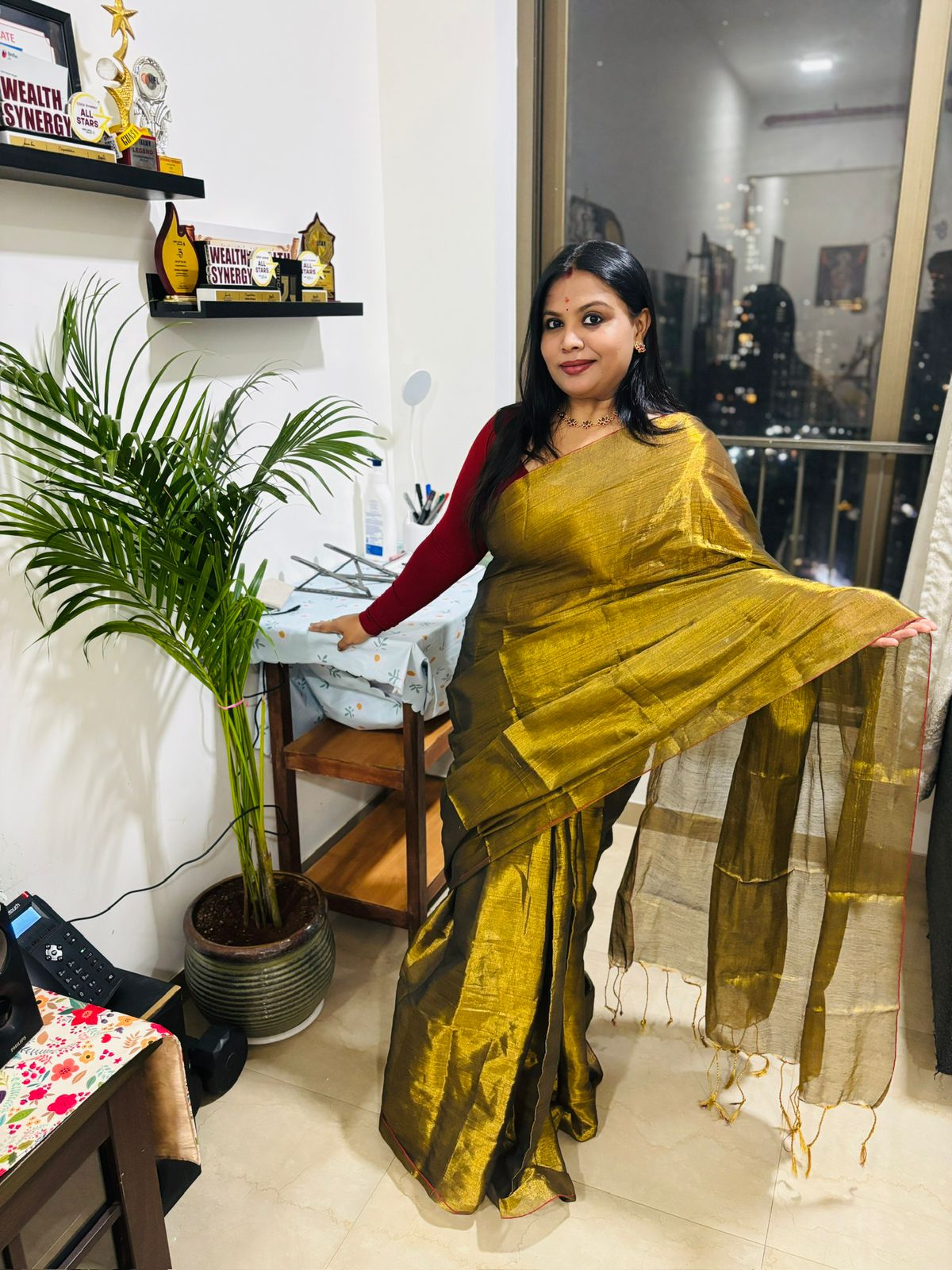 HOK5901 - Kaushalya - Golden Tissue - House of Kateelam