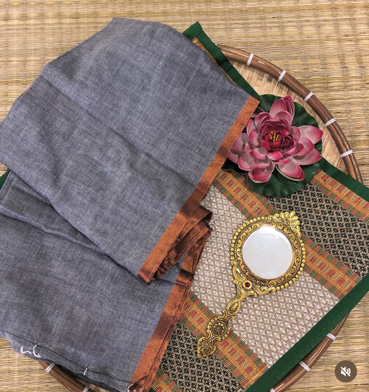 HOK6001 - Tanya - Grey with copper border - House of Kateelam