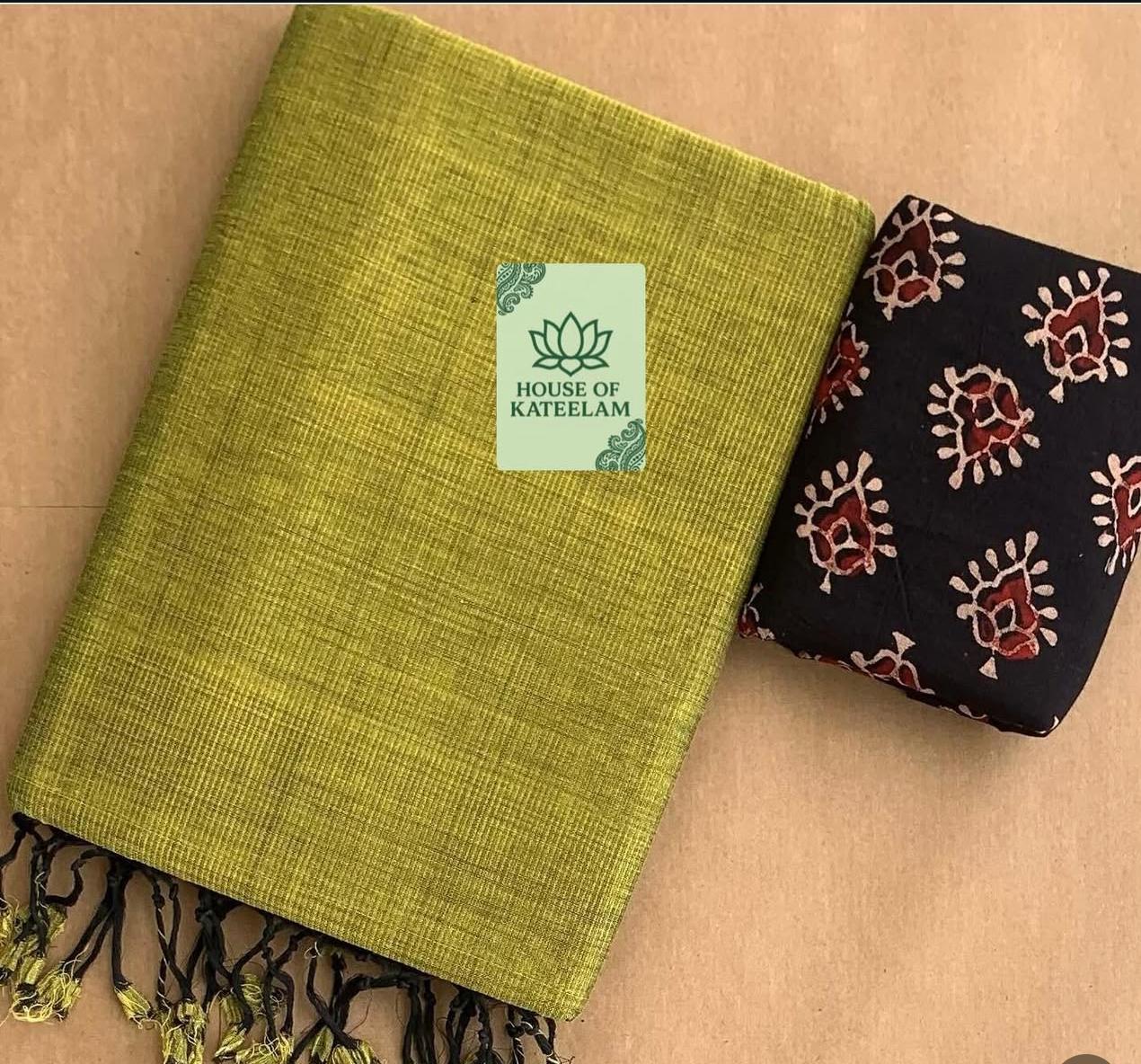 HOK6304 - Sonali - Bottle Green & Black - House of Kateelam