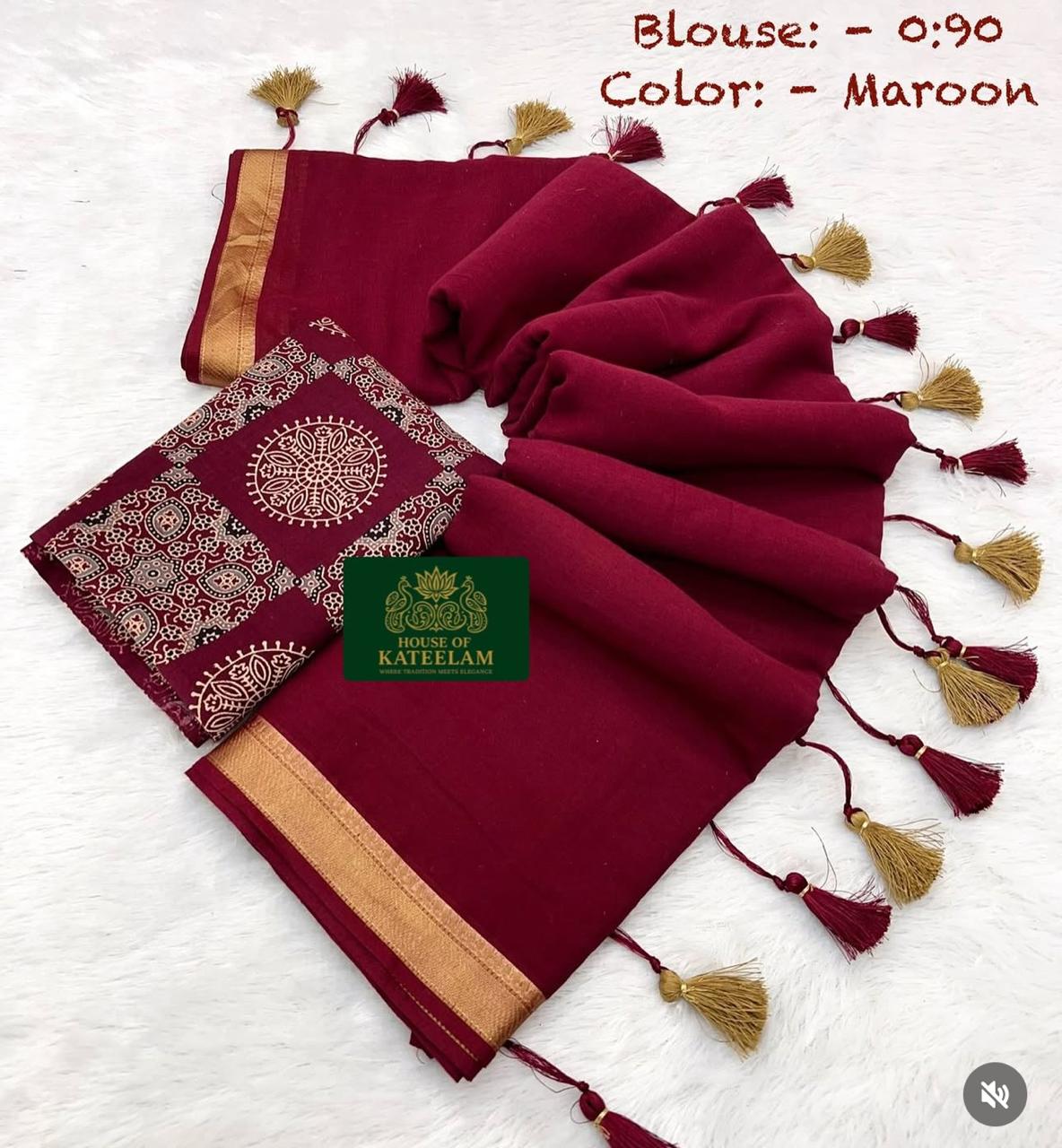 HOK6312 - Sonali - Maroon & White - House of Kateelam