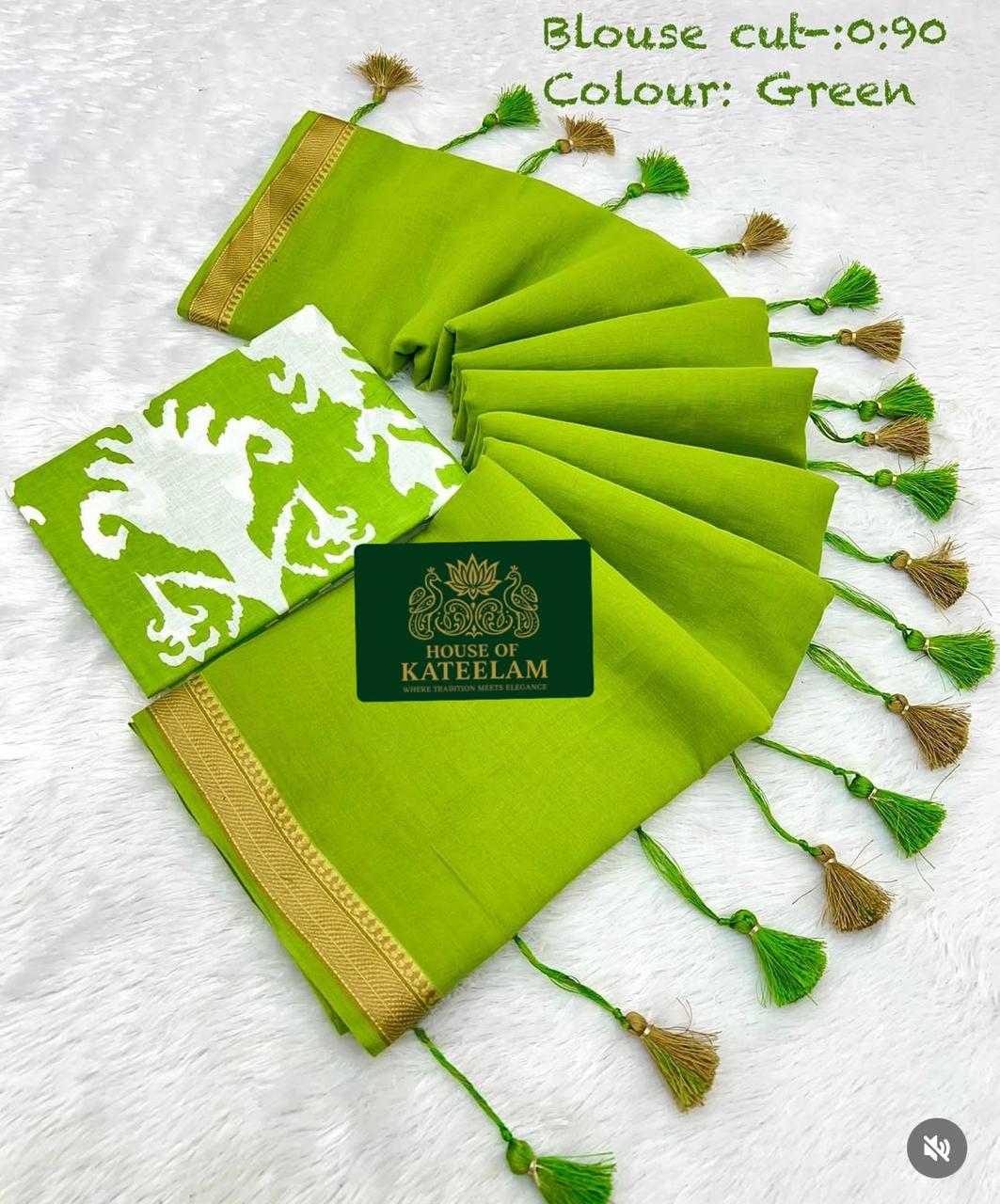 HOK6316 - Sonali - Green & White - House of Kateelam
