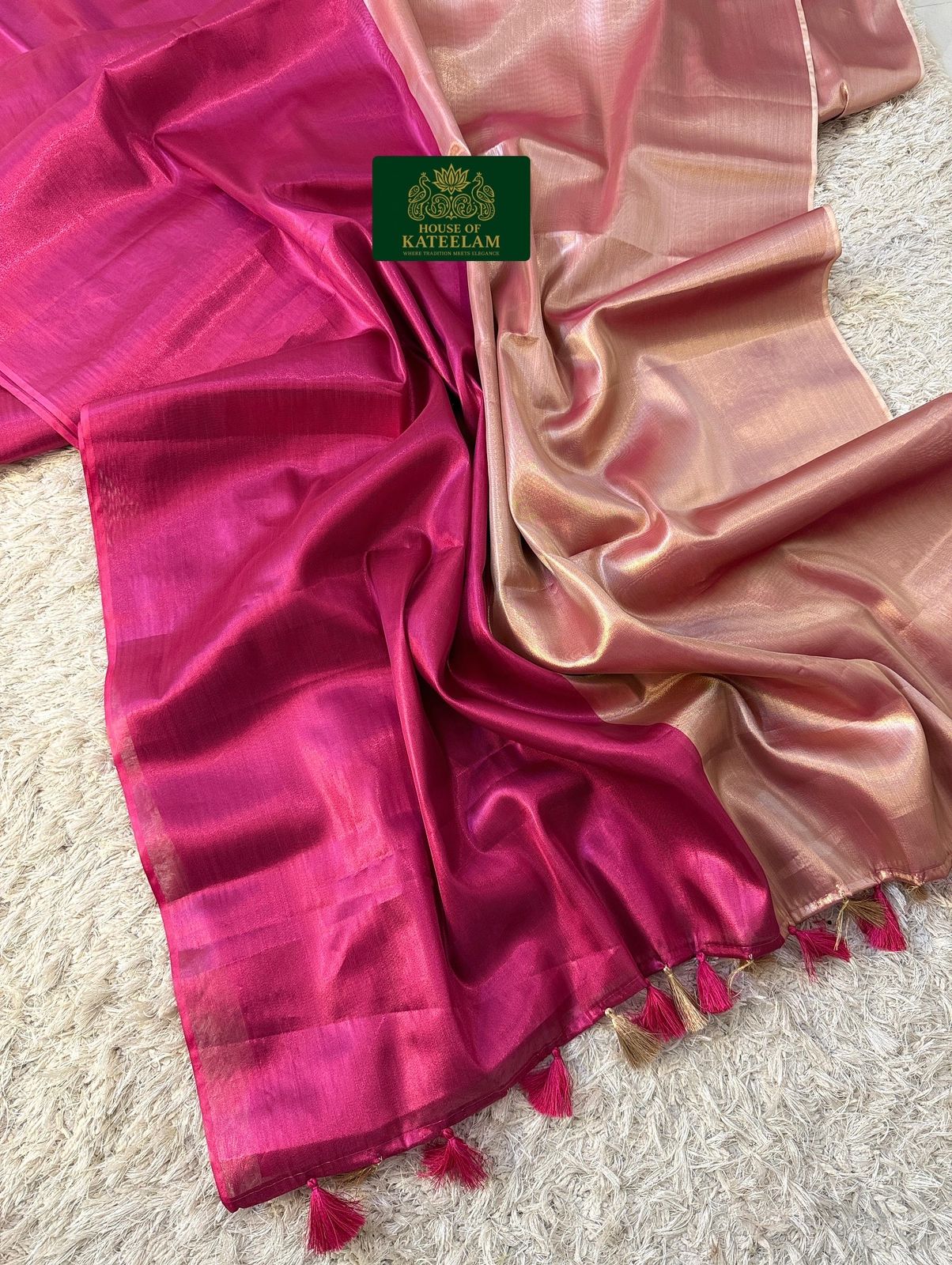 HOK6802 - Sonpari - Rose Gold & Rani Pink - House of Kateelam
