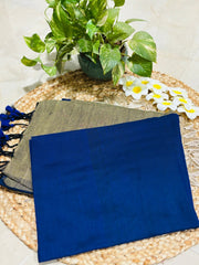 HOK710- Malika Khadi- Blue & Beige