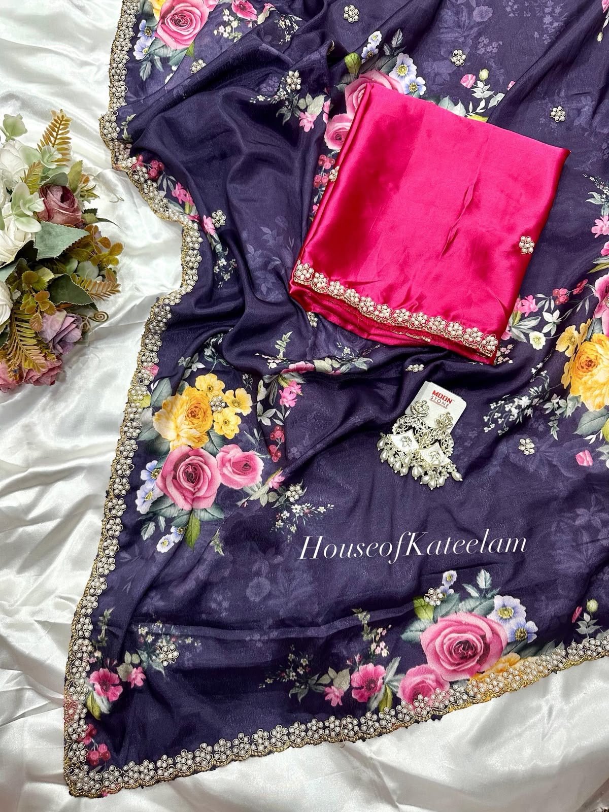 HOK7206- Kaveri- Dark Blue - House of Kateelam