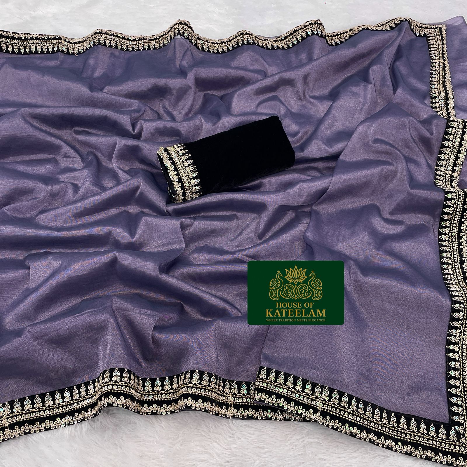 HOK7403 - Alka - Purple with Black lace - House of Kateelam