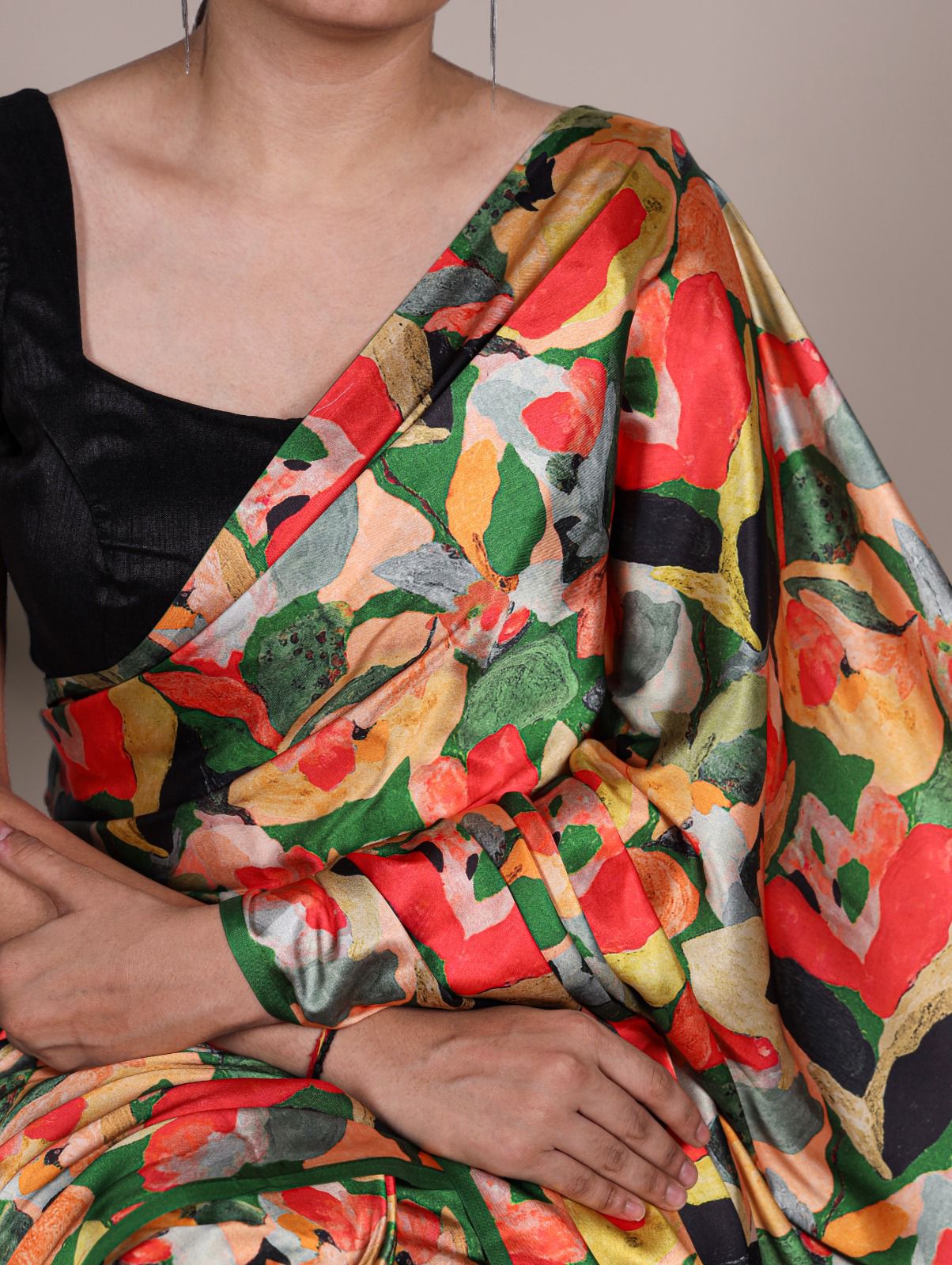 HOK8101 - Sneha - Red Green & Black - House of Kateelam