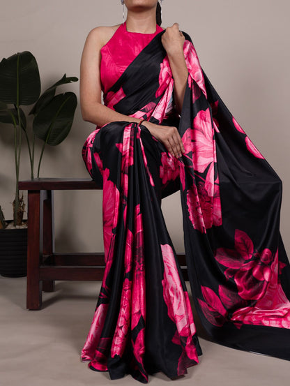 HOK8102 - Sneha - Black & Pink - House of Kateelam