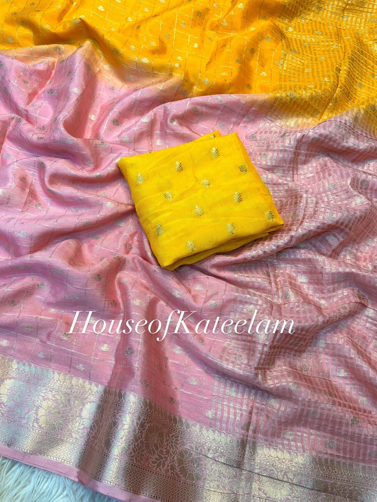 HOK8701 - Anya - Pink & Yellow - House of Kateelam