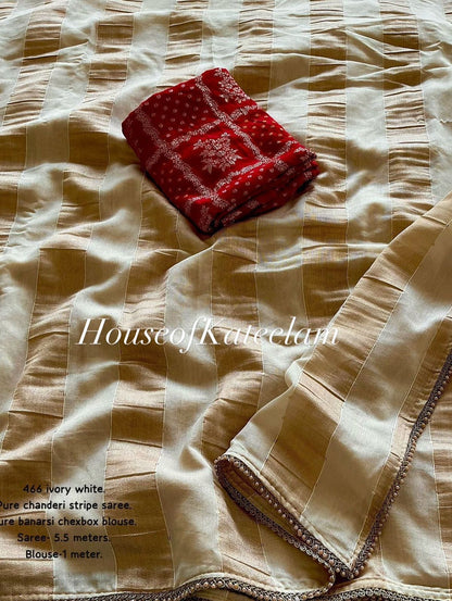 HOK9201 - Vaani - White & Gold - House of Kateelam