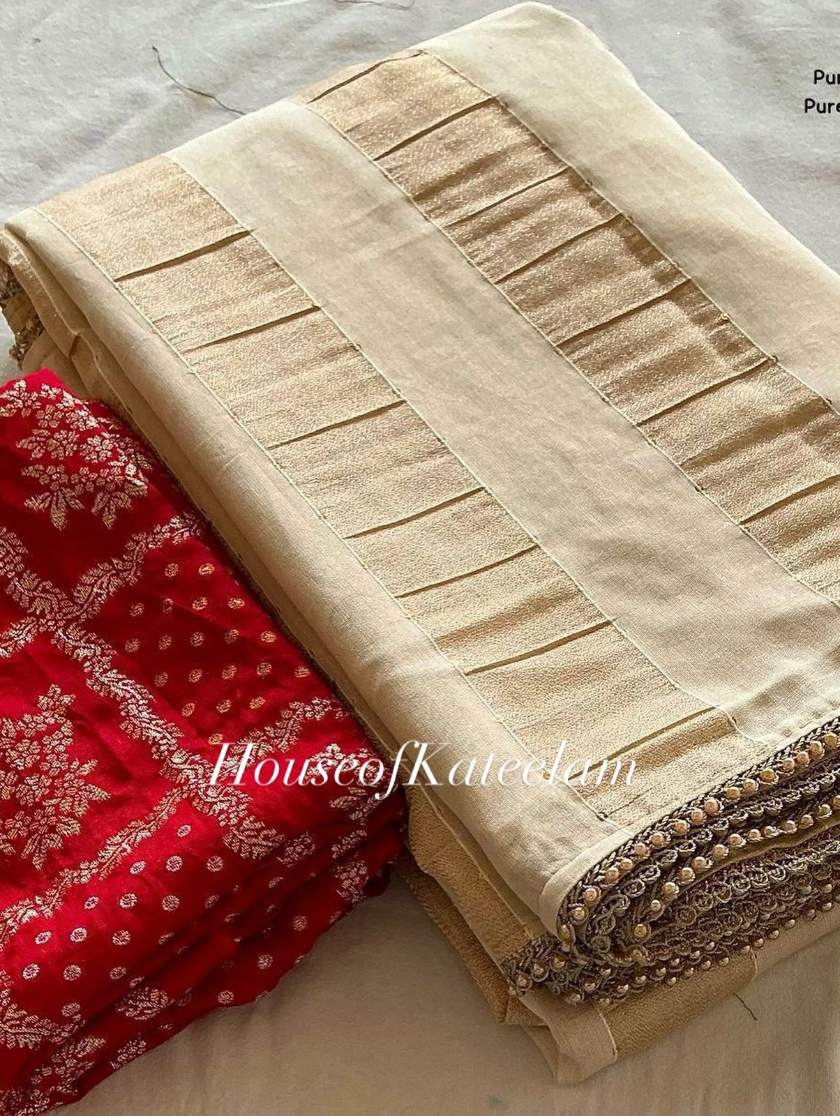HOK9201 - Vaani - White & Gold - House of Kateelam