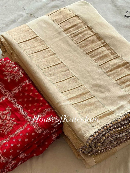 HOK9201 - Vaani - White & Gold - House of Kateelam