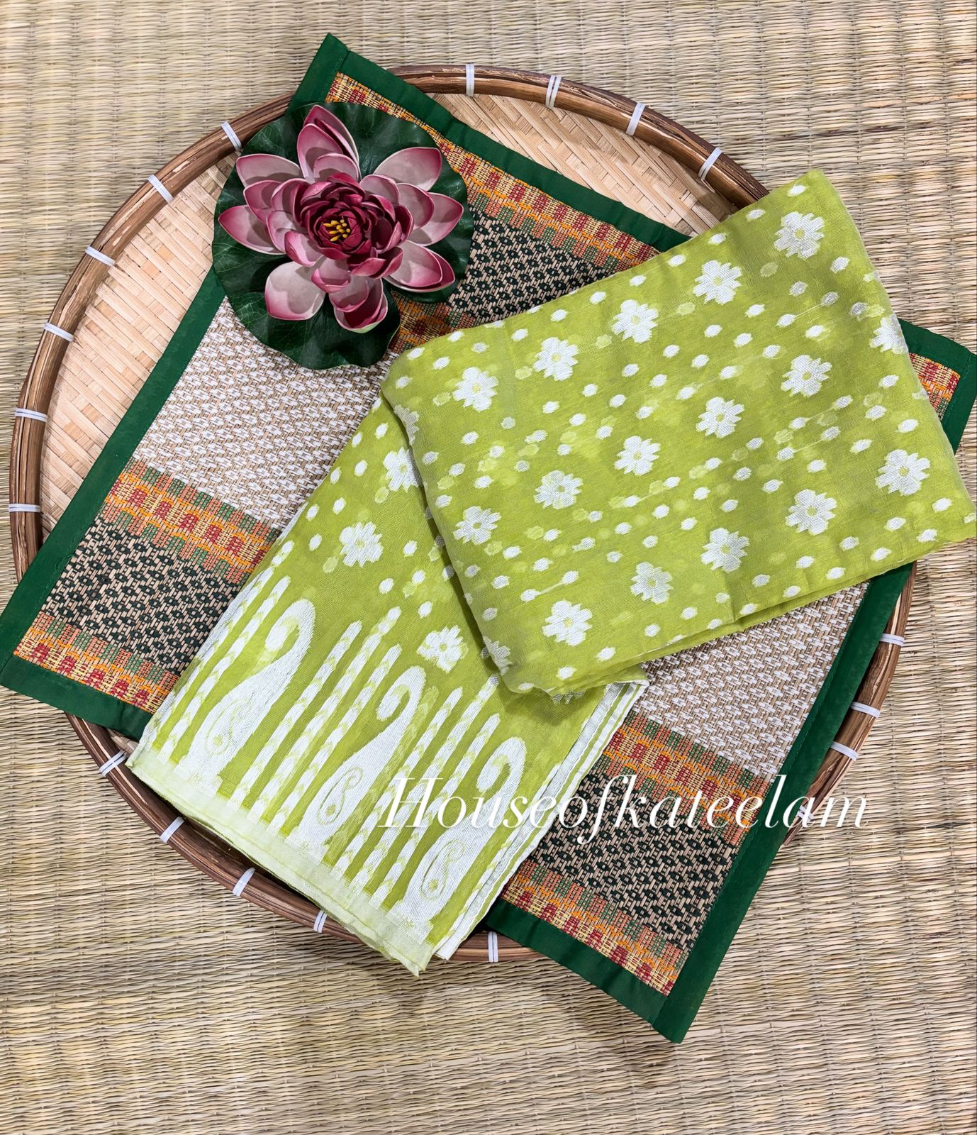 HOK9604 - Anu - Green & White - House of Kateelam
