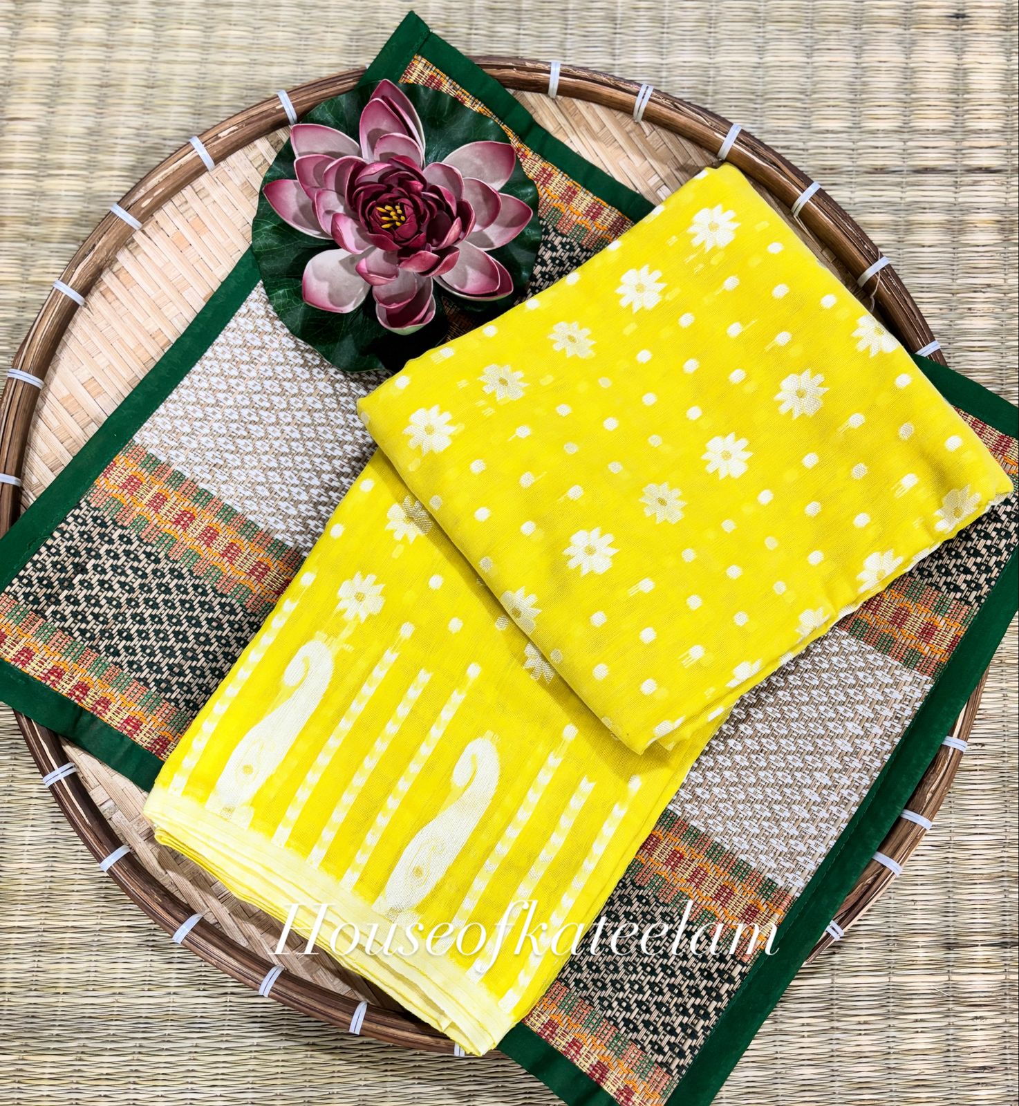 HOK9605 - Anu - Yellow & White - House of Kateelam