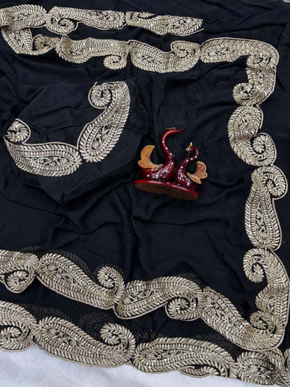 HOK9901 - Leena - Black & Gold - House of Kateelam