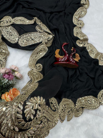 HOK9901 - Leena - Black & Gold - House of Kateelam