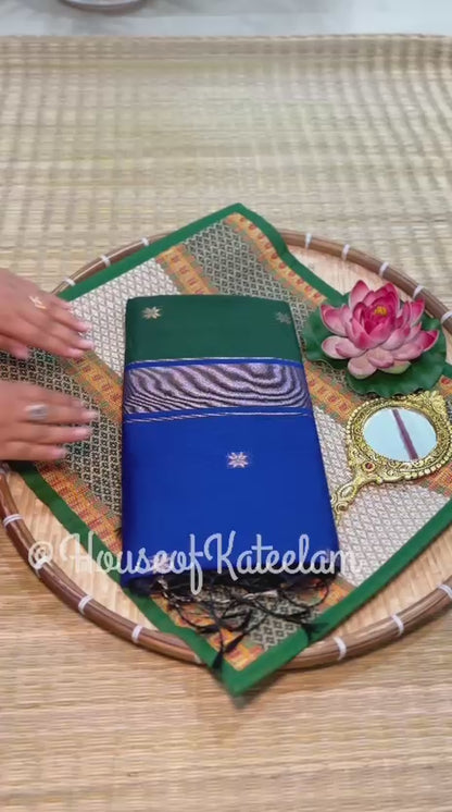 HOK4405- Maheshwari- Green with Blue